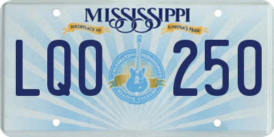 MS license plate LQO250