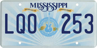 MS license plate LQO253