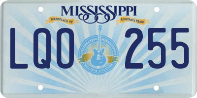 MS license plate LQO255