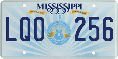 MS license plate LQO256
