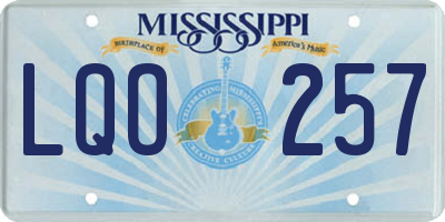 MS license plate LQO257