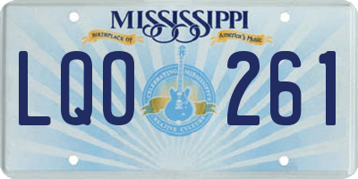 MS license plate LQO261