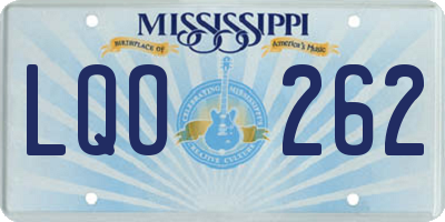 MS license plate LQO262
