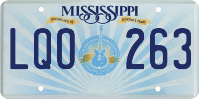 MS license plate LQO263