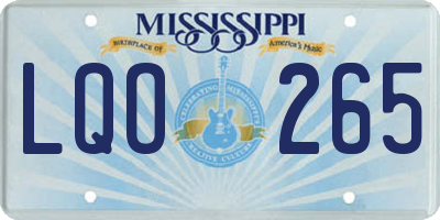 MS license plate LQO265