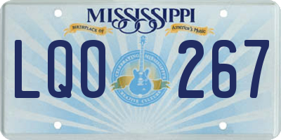 MS license plate LQO267