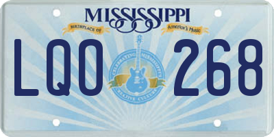 MS license plate LQO268