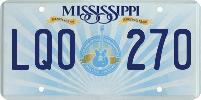 MS license plate LQO270