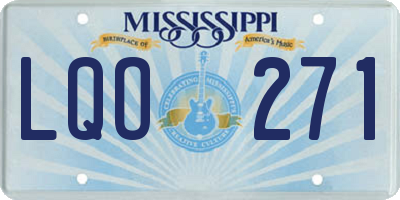 MS license plate LQO271