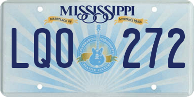 MS license plate LQO272