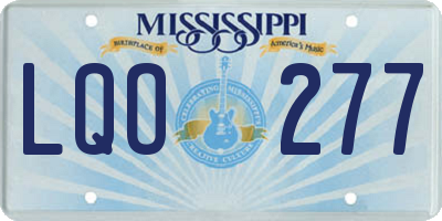 MS license plate LQO277