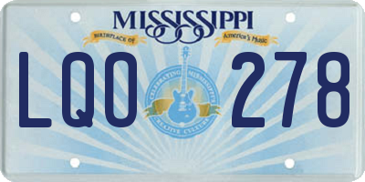 MS license plate LQO278