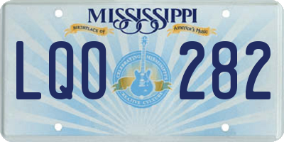 MS license plate LQO282