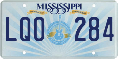 MS license plate LQO284