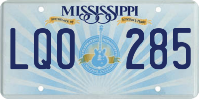 MS license plate LQO285