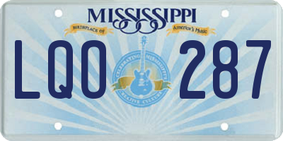 MS license plate LQO287