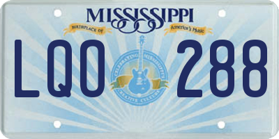 MS license plate LQO288