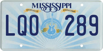 MS license plate LQO289