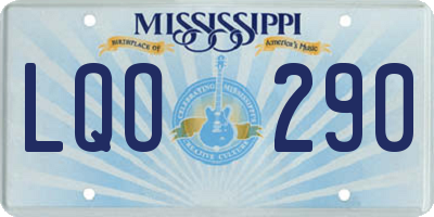 MS license plate LQO290