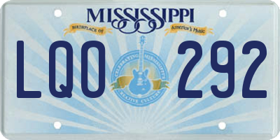 MS license plate LQO292