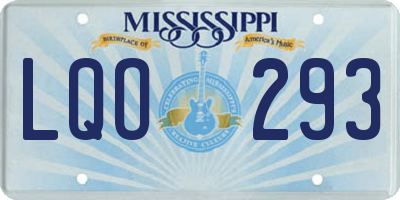 MS license plate LQO293