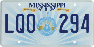 MS license plate LQO294