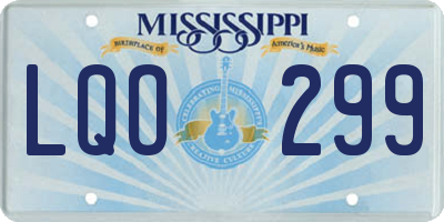 MS license plate LQO299