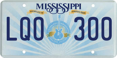 MS license plate LQO300