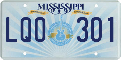 MS license plate LQO301
