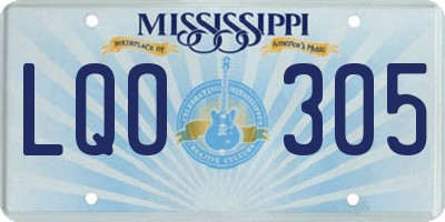 MS license plate LQO305