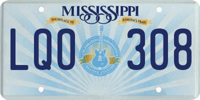 MS license plate LQO308