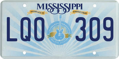 MS license plate LQO309