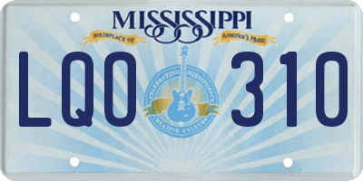 MS license plate LQO310