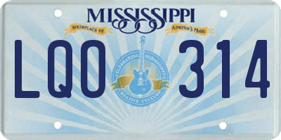 MS license plate LQO314