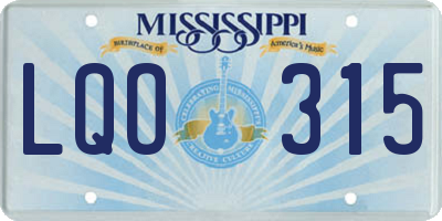MS license plate LQO315