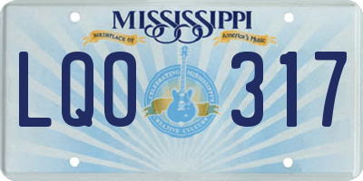 MS license plate LQO317