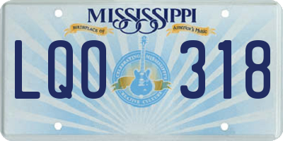 MS license plate LQO318