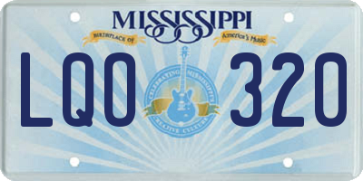 MS license plate LQO320