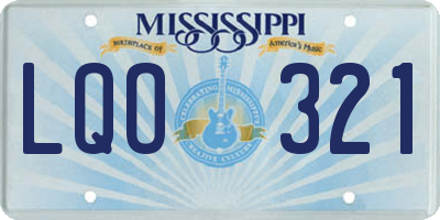 MS license plate LQO321
