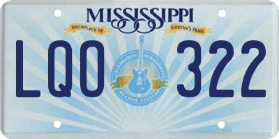 MS license plate LQO322