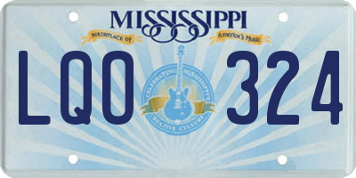 MS license plate LQO324
