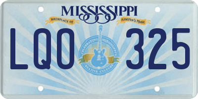 MS license plate LQO325