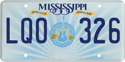 MS license plate LQO326