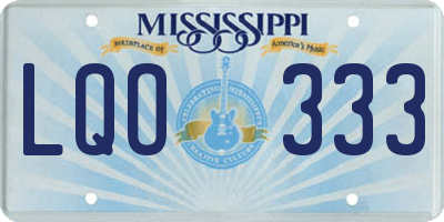 MS license plate LQO333