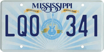 MS license plate LQO341