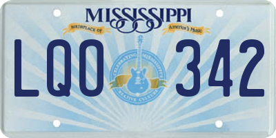 MS license plate LQO342