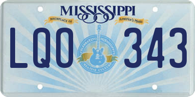 MS license plate LQO343