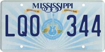 MS license plate LQO344