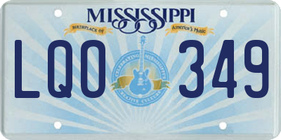 MS license plate LQO349