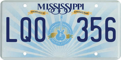 MS license plate LQO356